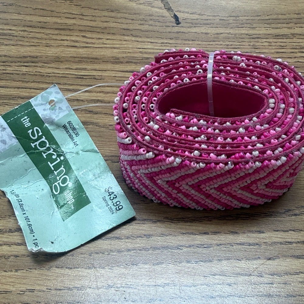 The Spring Shop Pink and White Beaded Accessory